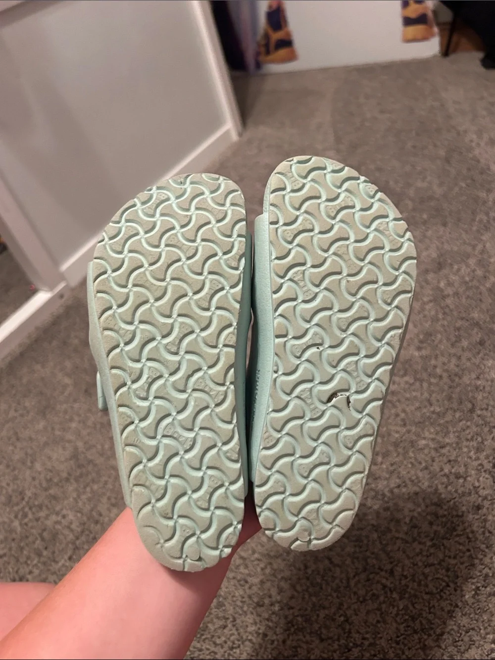 Birkenstock Kids Two-Strap Slide Sandals - Mint Green